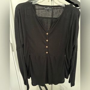 Nursing Queen Waffle Knit Blouse Long Sleeve